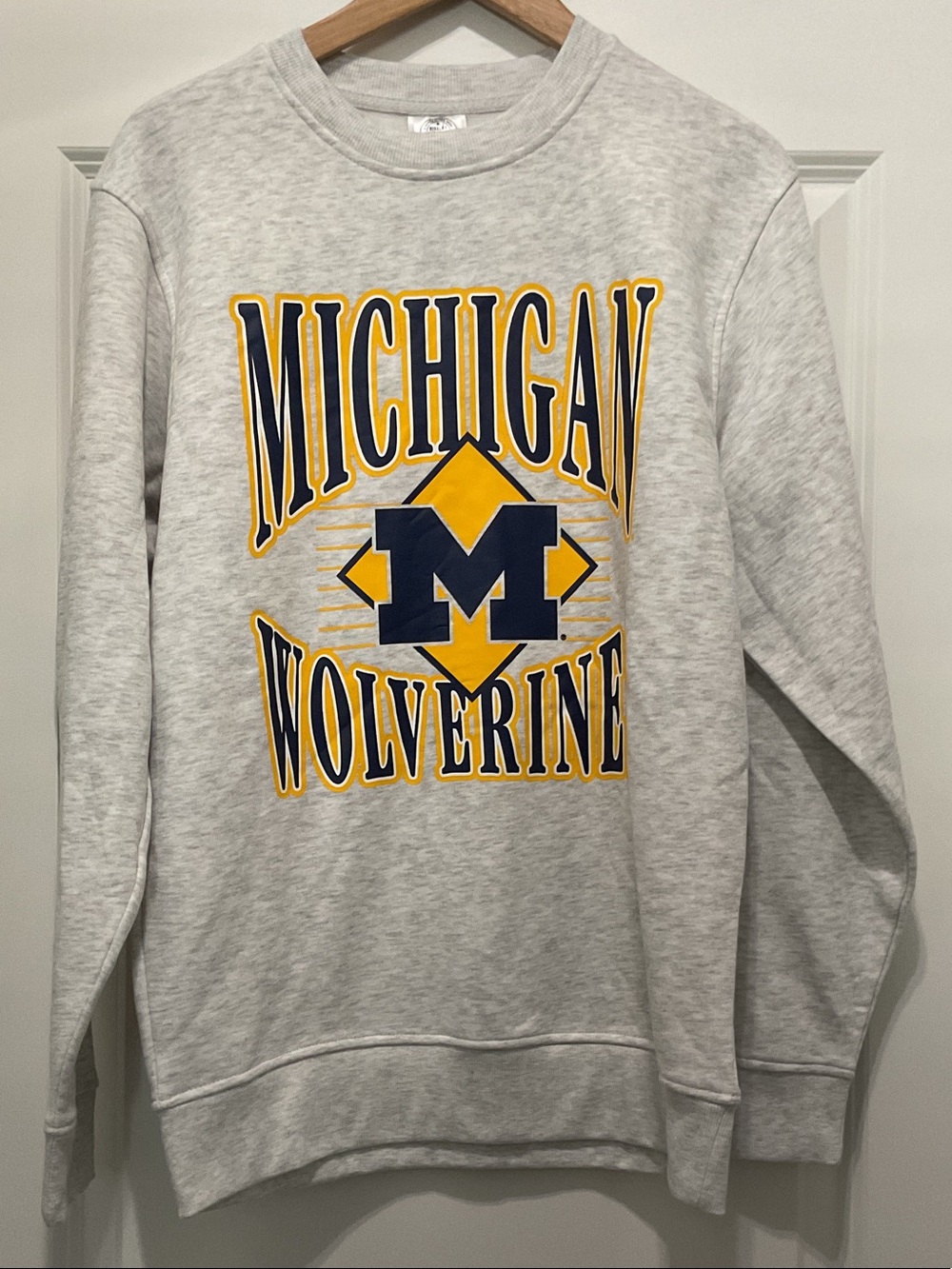 Rivalry Threads Grey Crewneck - Michigan Wolverines